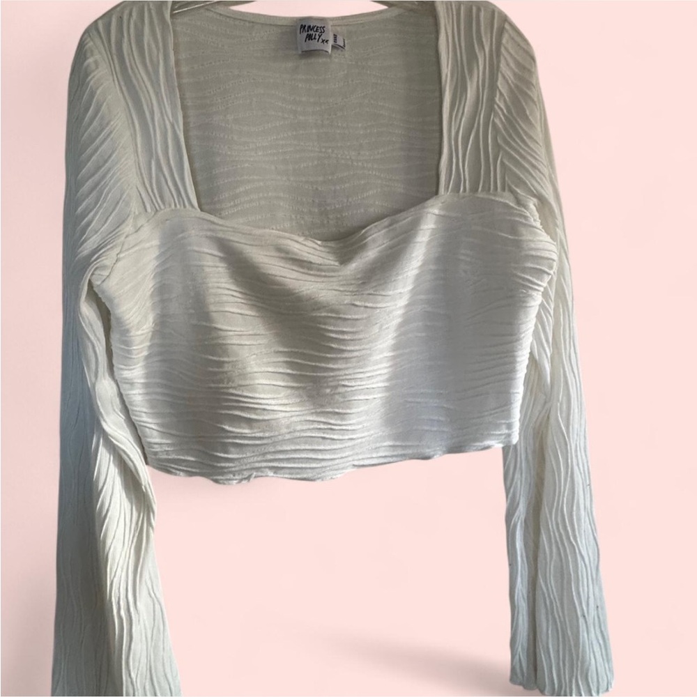 Princess Polly Textured Cream Blouse